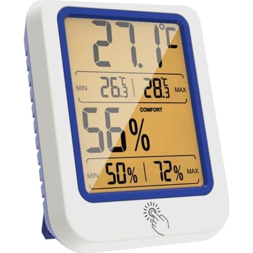 Household Temperature Humidity Meter Dry Wet Thermometer Backlight Thermometer Hygrometer Sensor with Large LCD Display