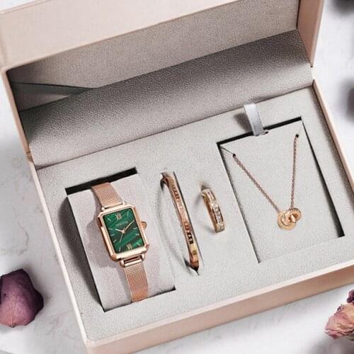 Fashion Elegant Dress Women Stainless Steel Luxury Wristwatches For Girlfriend Birthday Anniversary Watch Gift Set NEKTOM 8828L