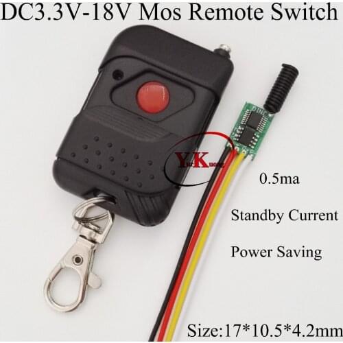 Power Saving Micro Remote Switch Mos No Noise Mini Wireless Remote Switches 433.92MHZ Ultra Small 3V 3.3V 3.7V 4.2V 5V 6V 7.4V