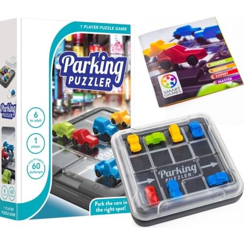 Parking Puzzle Sliding Puzzle Travel Game for Kids Cognitive Skill Brain Game 60 Challenge in Travel-Friendly Case Gifts