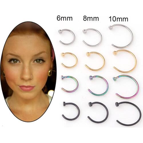 1Piece Colorful Sexy Body Fake Piercing Nose Ring Jewelry 8mm 10mm 316L Surgical Stainless Steel Piercing Earrings Ring
