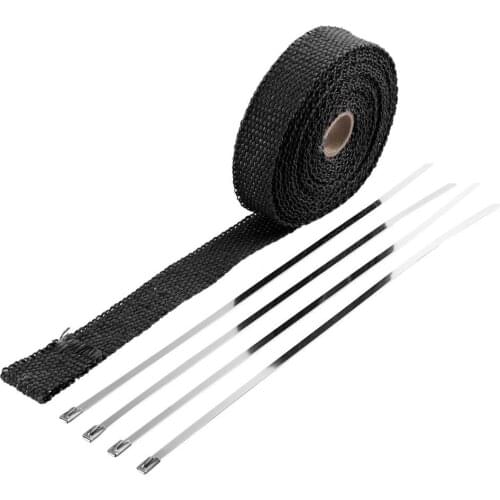Incombustible Turbo Manifold Insulating Exhaust Header Wrap Tape Thermal Stainless Zip Ties For Cars Motorcycles