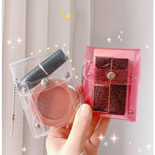 Sequins Coin Purse Fashion Transparent Waterproof PVC Photo Card Wallet Cute Girls Keychain Hasp Clear Money Organizer Pouch