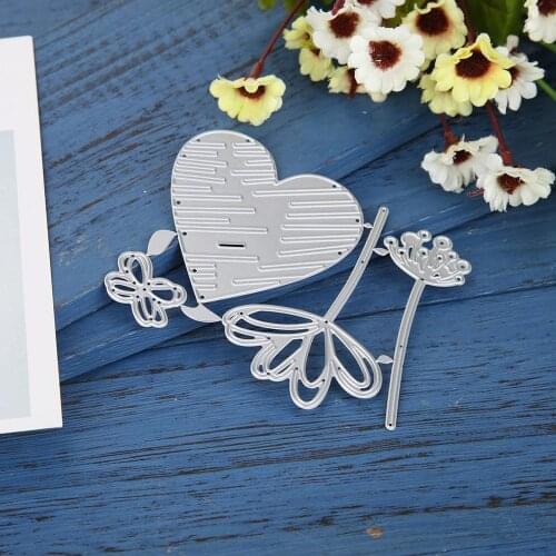 Love Heart and Leaves Metal Cutting Dies for Scrapbooking New 2019 Craft Die Cut Card Making Embossing Stencil Flowers Photo