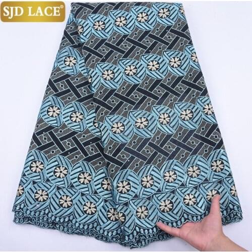 SJD LACE Man Sew Material African Dry Lace Fabric Embroiderey Swiss Voile Lace In Switzerland For 2020 Fashion Design DressA1955