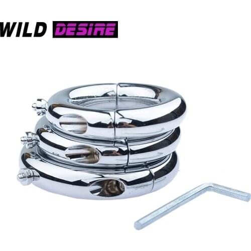 3 Size Metal Cock Ring Pendant Ball Stretcher Dick Penis Ring BDSM Slave Sex Toy for Men Scrotum Restraint Finish Male Ring Sexy