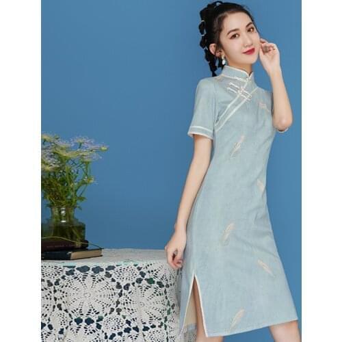 Cheongsam Modified Dress New Summer Fashion Young Daily Chinese Style Retro Long