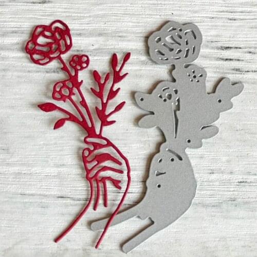 Holding Flowers Cutting Dies Set for Cards Scrapbooking and Stamps Album Card
