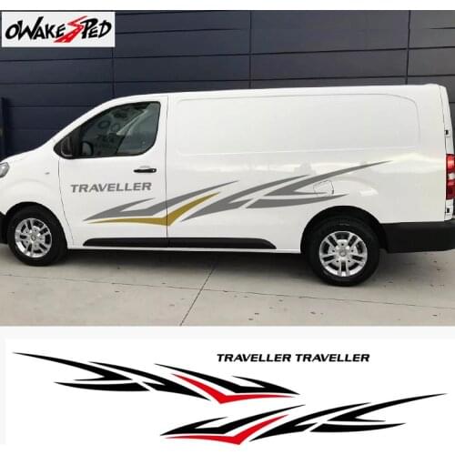 1set Car Body Sport Stripes Styling Auto Both Side Door Decor Stickers Vinyl Decals For Peugeot Traveller Accessories