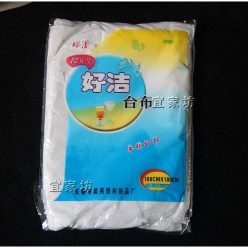 Home outdoor hotel wedding party banquet PE solid modern square White disposable table cloth plastic tablecloth