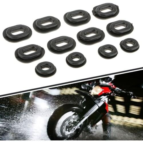 12 Pcs Motorcycle Rubber Grommets Bolt Pressure Relief Cushion Kit For Yamaha Honda CB CL XL Suzuki Fairings Moto Accessories