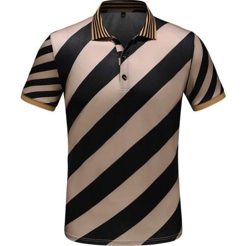 2020 Novelty High New Unisex Embroidered Brown stripes Fashion Polo Shirts Shirt Hip Hop Skateboard Cotton Polos Top Tee #F77
