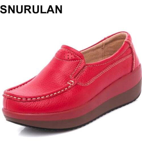 SNURULANWomen Flats Platform Loafers Ladies Moccasins Shoes Woman Breathable Lightweight Slip on Casual Womens Shoes