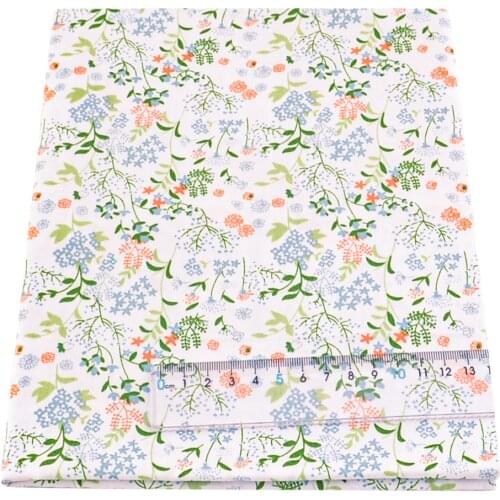 Teramila Flroal Design 100% Cotton Twill Fabric Meter Algodon DIY Handmade Patchwork Quilts Dress Tissus Curtains Textile Cloth