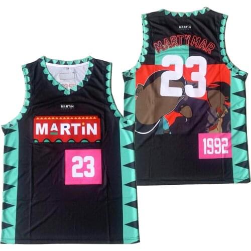 BG basketball jerseys MARTIN 23 MARTYMAR jersey Embroidery sewing Outdoor sportswear Hip-hop culture movie black 2021 summer