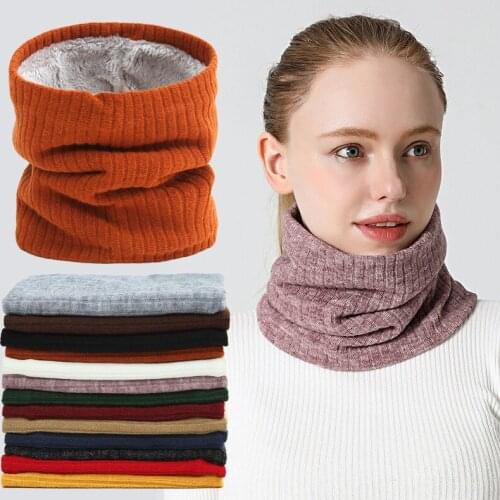 Outdoor Winter Thicken Warm Fleece Neck Warmer Cycling Scarves Men Bufanda Ski Climbing Neck Scarf Knitted Ring Scarves Collar