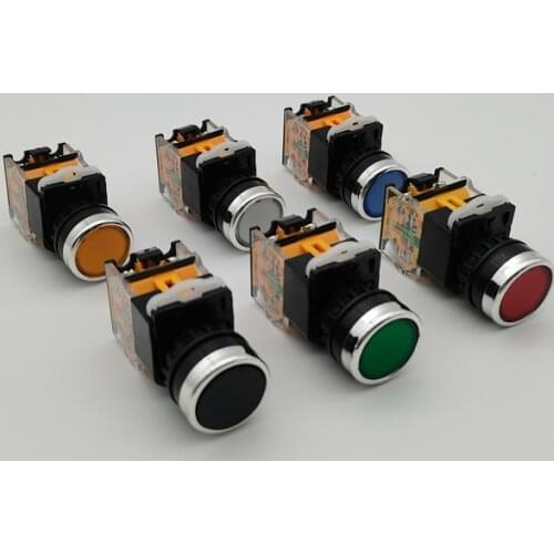 ON-OFF Momentary/Latching Push button switch 22mm 4 Screws Circular small size Flat round Panel Cutout LA38-11 LA38-11BN