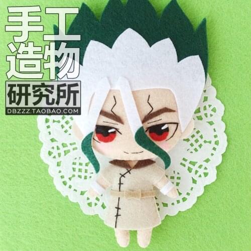 Janpanese Anime Dr. Stone Ishigami Senkuu DIY Handmade Toy Hanging Plush Hanging Keychain Doll Material as gift