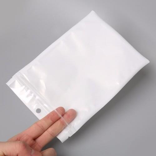Factory Price 14x20cm White/Clear Self Seal Zipper Plastic Retail Packaging Bag With Hole, Ziplock Zip Lock Pouch Retail Package