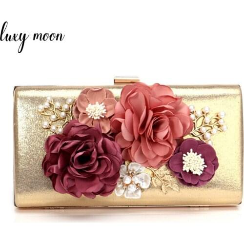 Womens Luxury Bags Flower Party Handbag Retro Designer Elegant Golden Clutch Bag Wedding Female Shoulder Evening Clutch Z153