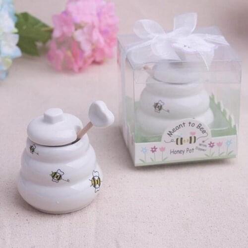100 pcs Ceramic Meant to Bee Honey Jar Honey Pot Wedding favors / Baby shower favors F20173807