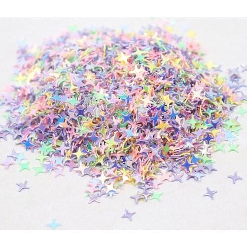 10g 4mm Cross Star Shape Sequins for Nails Art Sequin Women Manicure Glitter Paillettes Wedding Decoration Confetti Lentejuelas