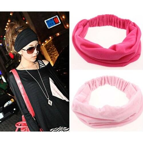 30pcs/lot Womens Head Wrap, Cotton solid color Elastic Bandana Hair Accessories