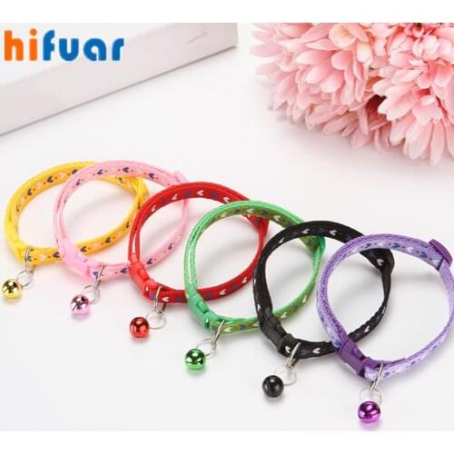 6 Color Cute Bell Collar For Cats Dog Collar Teddy Bomei Dog Cartoon Funny Footprint Collars Leads Cat Accessories Animal Goods