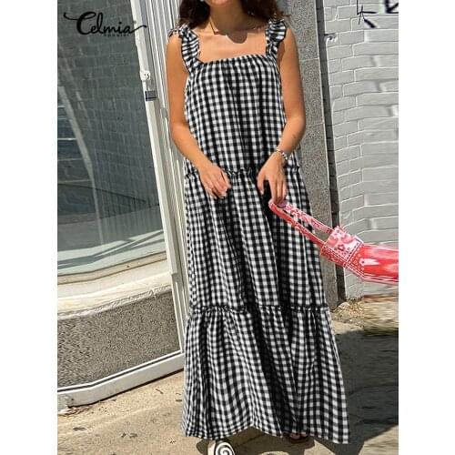 Модные платья в клетку Celmia China At AliExpress