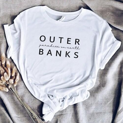 Outer Banks Shirt Paradise on Earth T Shirts Women Cotton Unisex T-shirt North Carolina OBX Beachy Tees Hippie Top Van Tshirt