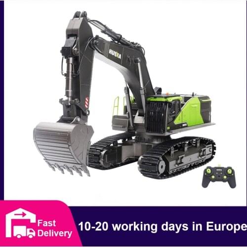 HUINA 1/14 RC Truck Caterpillar Alloy Tractor Engineering Car 2.4GHz Radio Controlled Car 22 Channel RC Excavator Toy for Boy