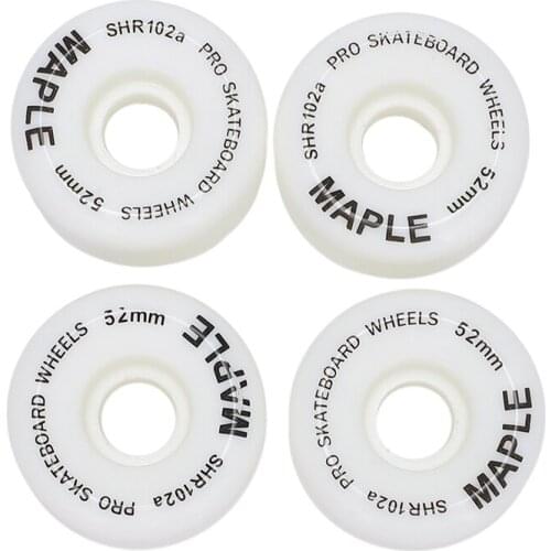 MAPLE 4Pcs Skateboard Wheels 52X32mm PU Skateboard Wheels Double Rocker Skateboard Wheels High Resilience Whees