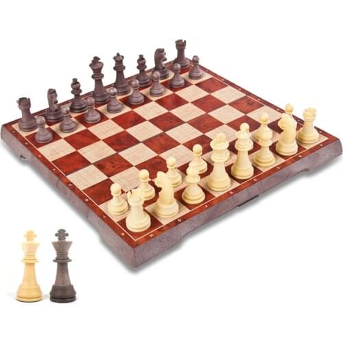 Hot Top Quality Folding Magnetic Chess Set Solid Wood Chessboard Magnetic Pieces Entertainment Board Games Children Gifts