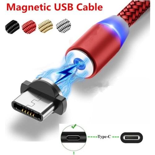 LED Magnetic USB Type C Cable Fast Data Charging Cable For Motorola Moto One Macro G8 LG G7 Thinq HTC U11 Redmi 8 Oppo Reno Z F