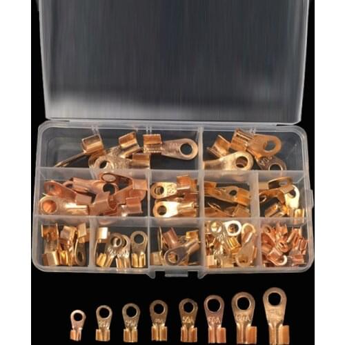 90pcs/lot 10A-100A Copper Battery Cable Connector Terminal Open Lugs Wire Terminals OT