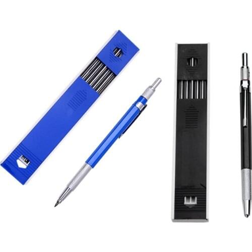2.0mm Mechanical Pencil Lead Pencil for Draft Drawing Carpenter Crafting Art Sketching with 12 Pcs Refill
