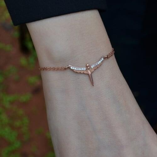 Melek 925 gümüş Bileklik Rose