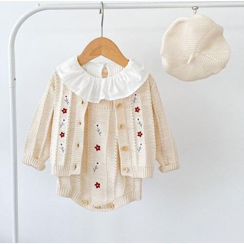 MILANCEL 2021 Autumn Baby Clothing Set Toddler Knit Bodysuits Full Sleeve Sweater 2 Pcs Girls Suit