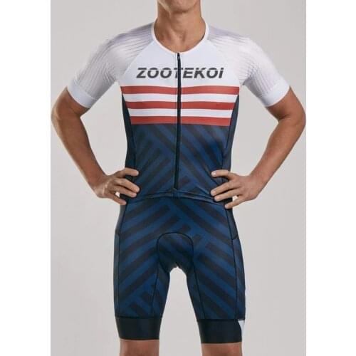 Zootekoi Men Triathlon Skinsuit Summer Short Sleeve Cycling bodysuit Suit Bicycle Clothing Bike Jumpsuit Ropa Ciclismo Hombre
