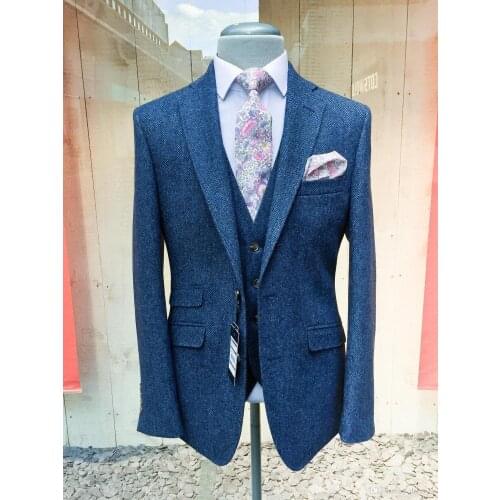 Formal Occasion Dress Mens Suits 3 Pieces Mens British Wool Tweed Suit Jacket Vest Pants Custom Made Top Wedding Tuxedos