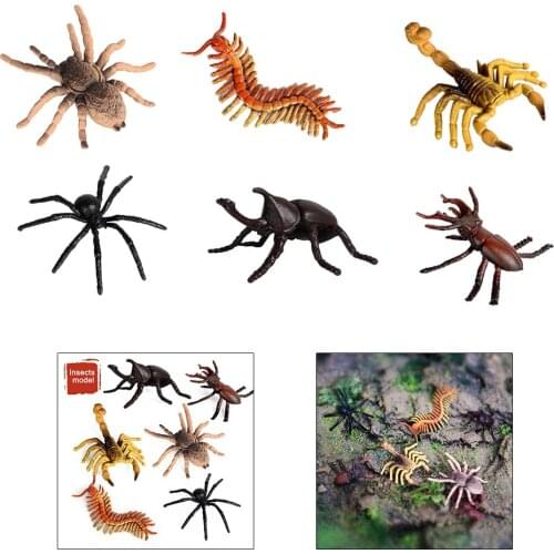 Set of 6 Artificial Insects Figures Toys Early Project Gifts for Kids