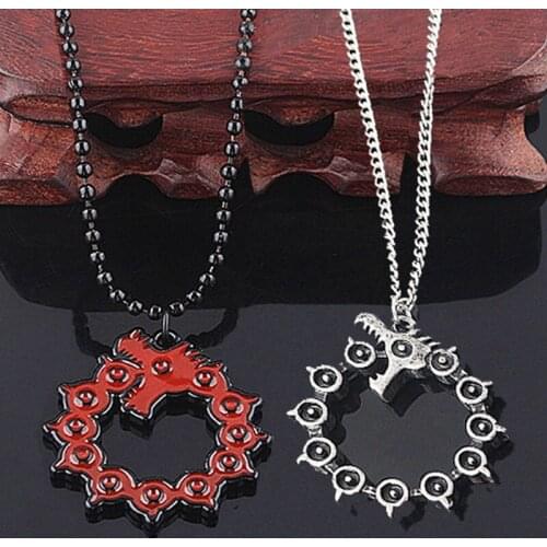 Anime The Seven Deadly Sins Meliodas Dragon Pendant Necklace for Men Streetwear Choker Jewelry Accessories Fashion Necklaces