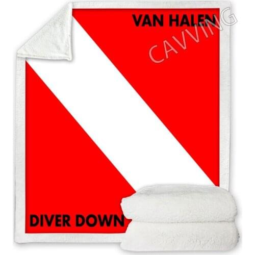 Van Halen Band 3D Printed Sherpa Blanket Rectangle Blanket Home Textiles Fleece Wearable Blanket Throw Blanket for Sofa