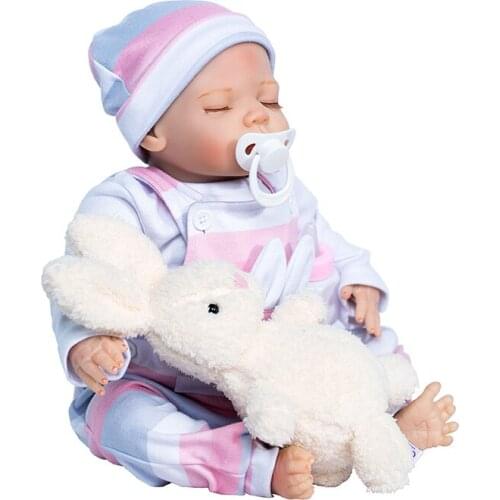 Lifelike Silicone Reborn Baby Menina Kids Playmates Bedtime House Toy 18 Inch Dolls Bebe Reborn Menino