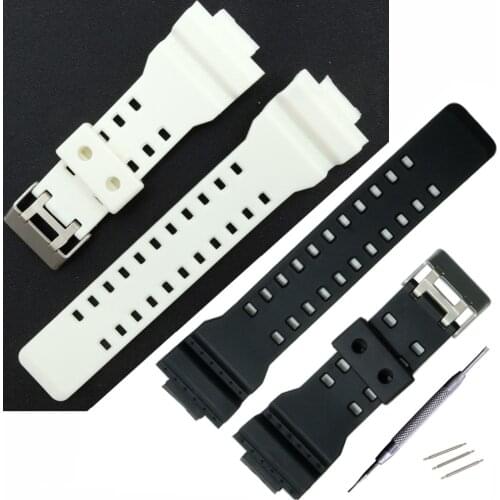 16mm High Quality PU Watchband for G-Shock GA-110 GA-100 GD-100 Men Sports Waterproof Replacement Bracelet Band Strap Red