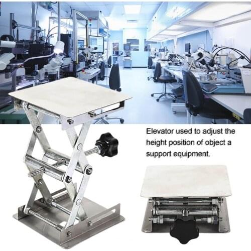 Silver Lifting Platform Folding Anti-rust Lab Equipment Small Laboratory Lifting Platform for Physical Science Experiments