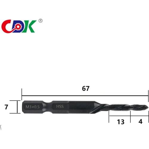 One M3 Hex Shank HSS Screw Thread Metric Tap Drill Bits On Electric Hand Drill