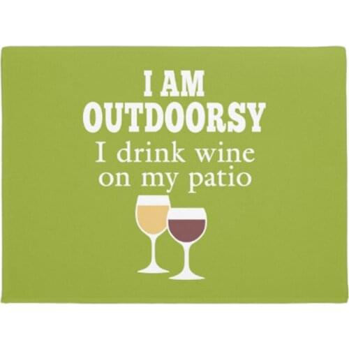 Funny Wine Quote - I drink wine on my patio Doormat Home Decoration Entry Non-slip Door Mat Rubber Washable Floor