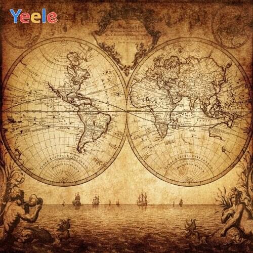 Retro Vintage Old Map Treasure Greek Mythology Navigation Backdrop Vinyl Photographic Background For Photo Studio Photophone