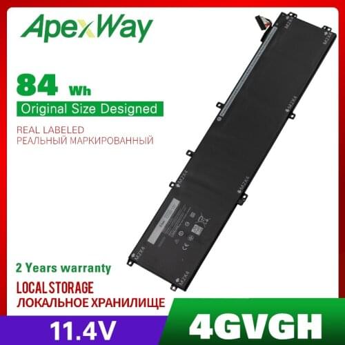 Apexway Replacement Laptop Battery For DELL Precision 5510 XPS 15 9550 series 1P6KD T453X 11.4V 84WH 4GVGH